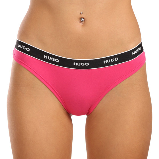 3PACK Tanga para mulher HUGO multicolorido (50480150 962)