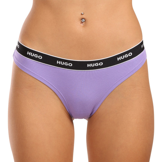 3PACK Tanga para mulher HUGO multicolorido (50480150 962)