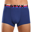 Styx Calções boxer para homem elástico desportivo azul escuro tricolor (G1968)