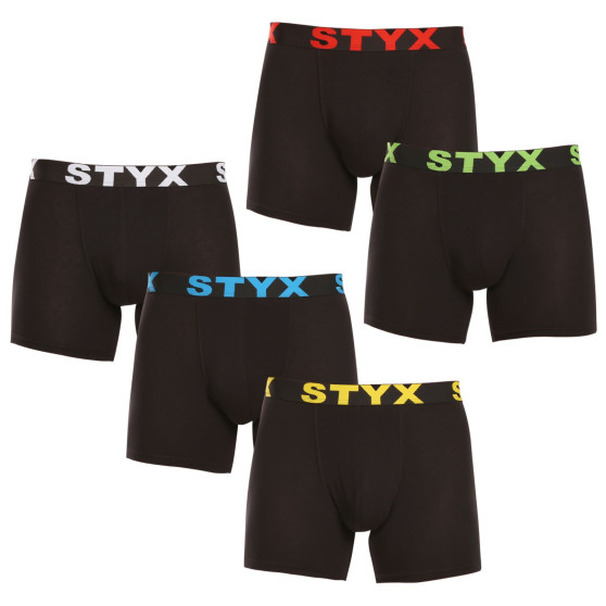 5PACK Boxers para homem Styx long sport borracha preto (5U9601)