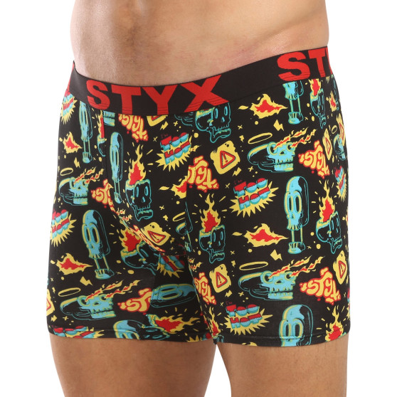 Styx Calções de boxer para homem, desportivos, de borracha, compridos (UN1458)