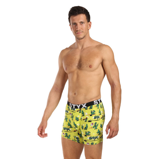 Styx Calções boxer para homem arte desportiva longa cato de borracha (UN1351)