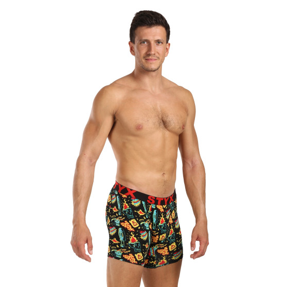 Styx Calções de boxer para homem, desportivos, de borracha, compridos (UN1458)