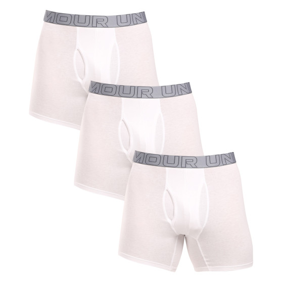 3PACK Boxers para homem Under Armour branco (1383889 100)