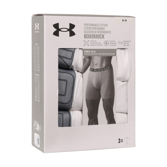 3PACK Boxers para homem Under Armour branco (1383889 100)