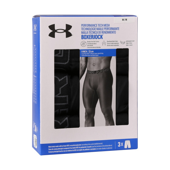 3PACK Boxers para homem Under Armour preto (1383886 001)