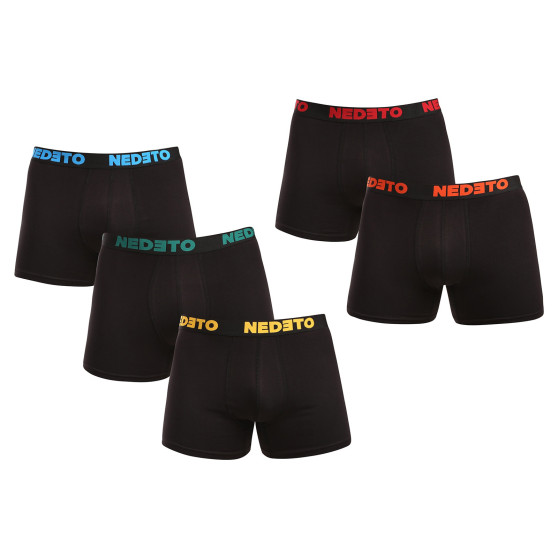 5PACK Boxers para homem Nedeto preto (5NB003)