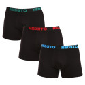 3PACK Boxers para homem Nedeto preto (3NB003b)