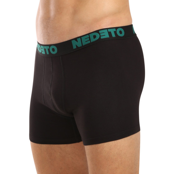 3PACK Boxers para homem Nedeto preto (3NB003b)