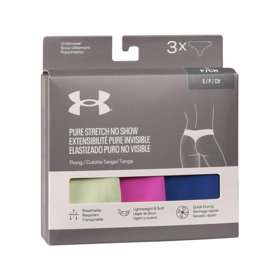 3PACK Tanga para mulher Under Armour multicolorido (1383893 383)