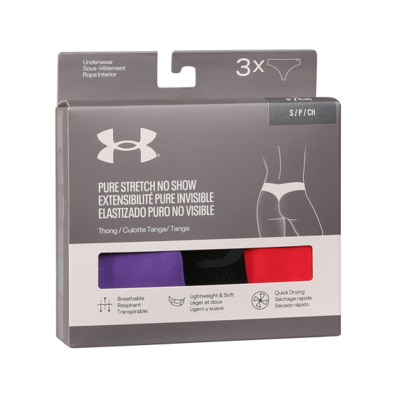 3PACK Tanga para mulher Under Armour multicolorido (1383894 001)