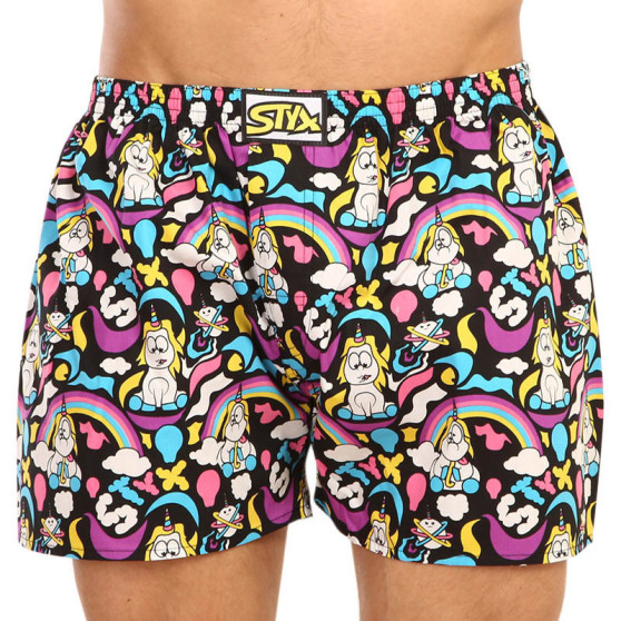 3PACK Boxers para homem Styx arte clássico borracha tamanho grande multicolorido (3E11847)