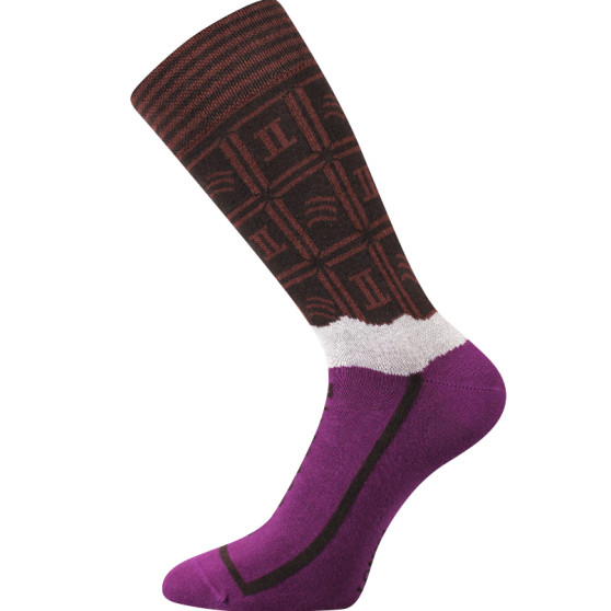 Lonka Meias altas multicoloridas para mulher (Chocolate-dark)