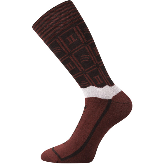 Lonka Meias altas multicoloridas para homem (Chocolate-dark)