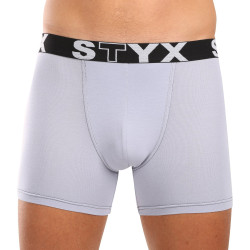 Calções de boxer para homem Styx longo desportivo elástico cinzento claro (U1067)