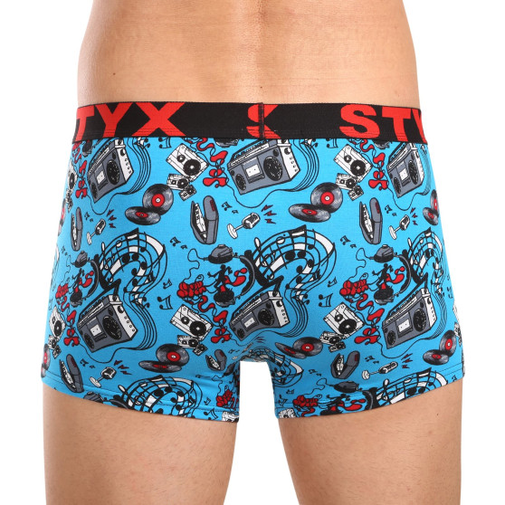 Styx Calções boxer para homem arte desporto borracha música (G1558)