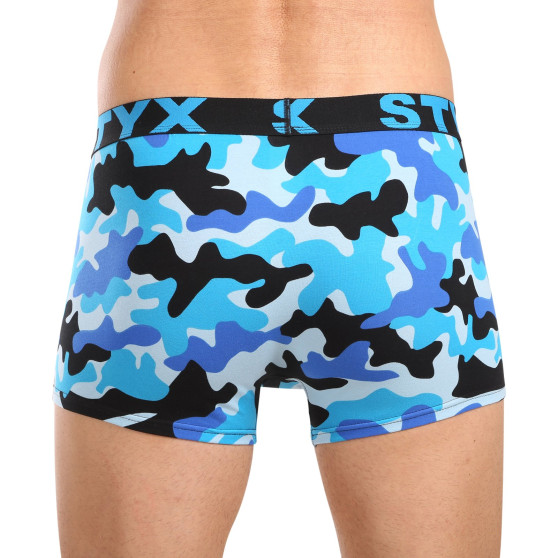 Styx Calções boxer para homem arte desportiva borracha camuflagem azul (G1850)