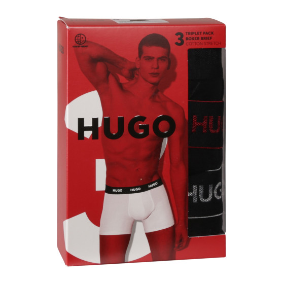 3PACK Boxers para homem HUGO preto (50517886 991)